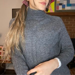 Vintage 90s Lambswool Angora Charcoal Knit Mock Neck Turtleneck Sweater …